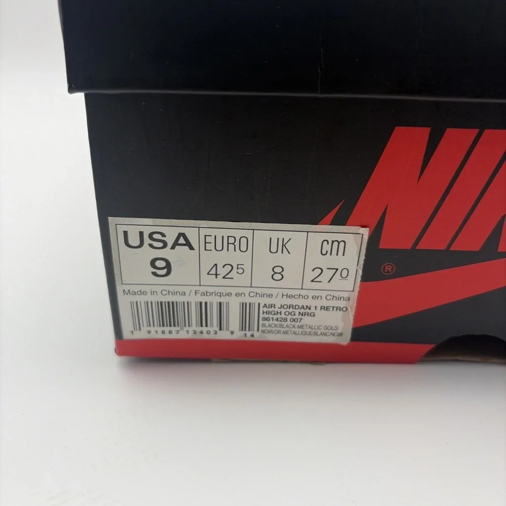 Size 9 - Air Jordan 1 Retro OG NRG High Gold Toe (861428-007)
